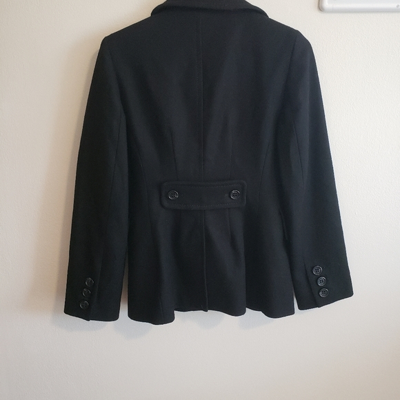 BCBGMAXAZRIA Double Breasted Black Wool Pea Coat - Picture 2 of 9